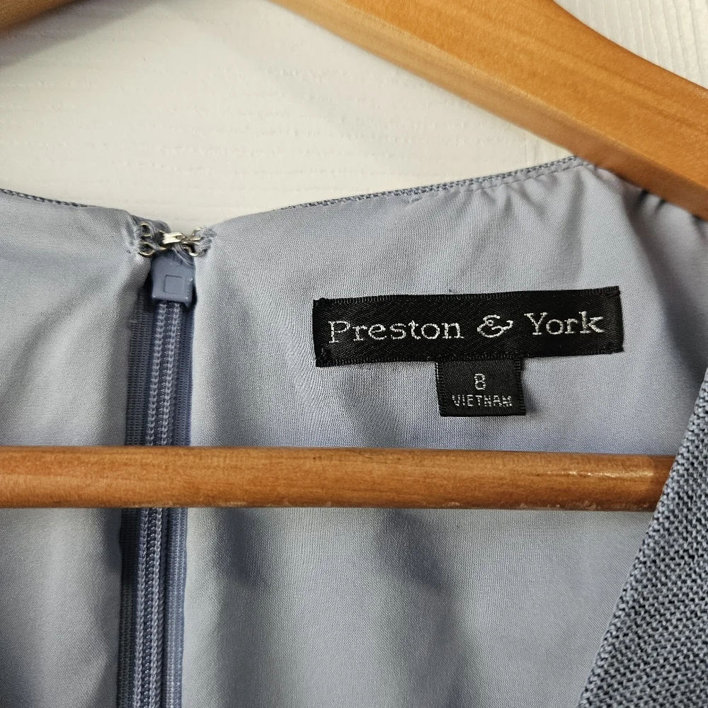 Preston & York Light Blue Short Sleeve Midi Sheath Dress - Picture 7 of 8